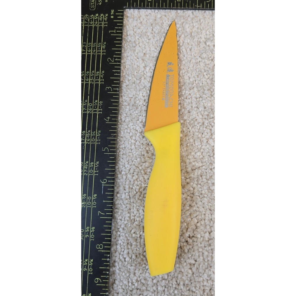 Tomodachi Paring Knife Yellow 3.5 Inch Stainless Steel Blade